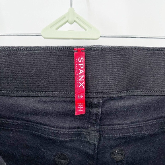 Spanx Ankle Skinny Jeans Sz S Clean Black High Waisted Pull On Stretch Pockets - Picture 6 of 9
